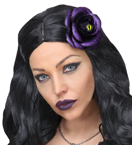 Widmann SRL Haarclip paars roos met kattenoog