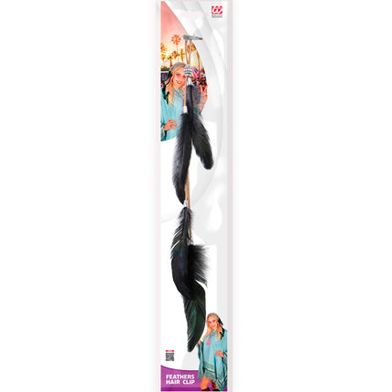 Widmann SRL Haarclip zwarte veren