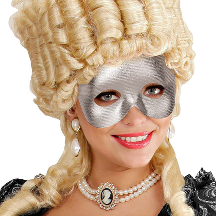 Widmann SRL Halfgezicht masker zilver metallic