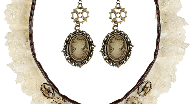 Widmann SRL Halsketting en oorbellen Steampunk