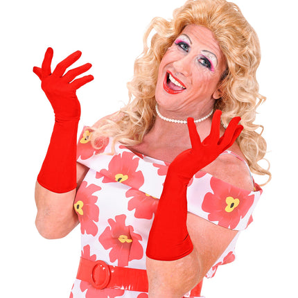 Widmann SRL handschoenen lycra 37cm rood