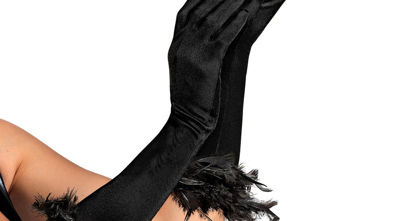 Widmann SRL handschoenen met veren zwart