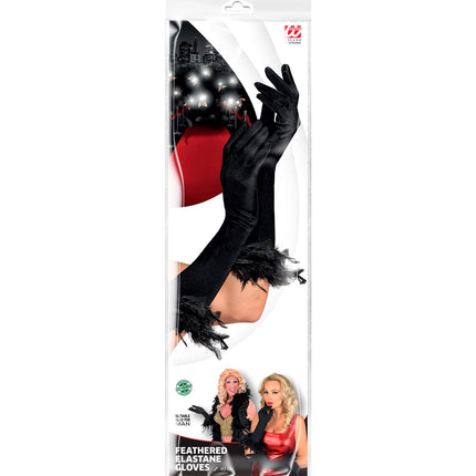 Widmann SRL handschoenen met veren zwart