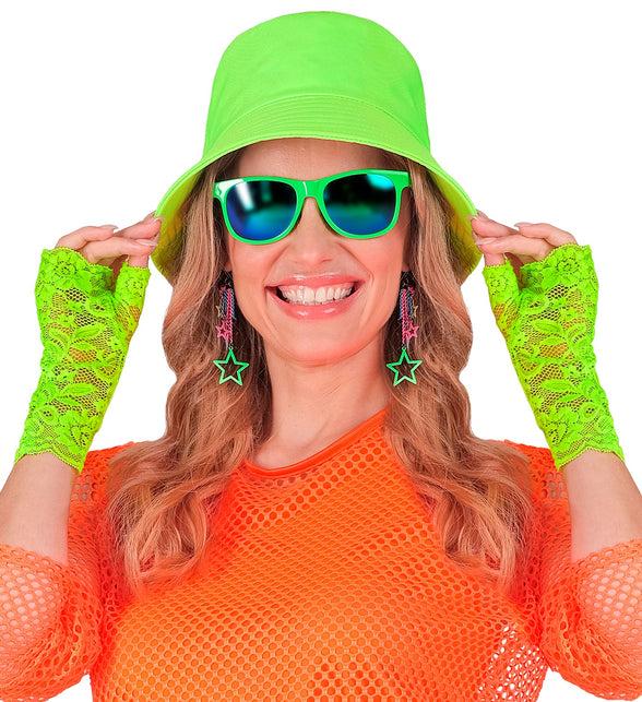 Widmann SRL Handschoenen neon groen kant