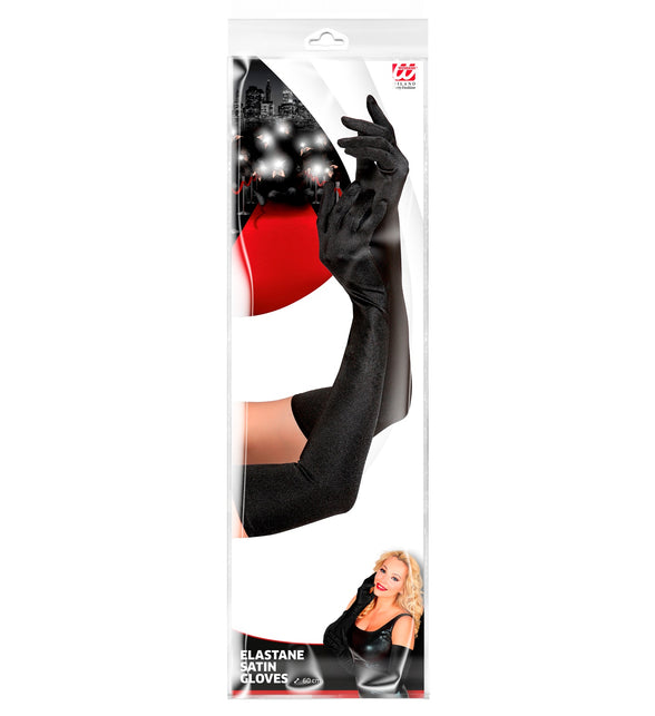 Widmann SRL Handschoenen satijn zwart 60cm