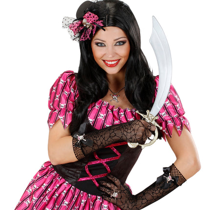 Widmann SRL Handschoenen spinnenweb met strass schedel