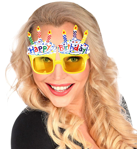 Widmann SRL Happy Birthday bril met taart