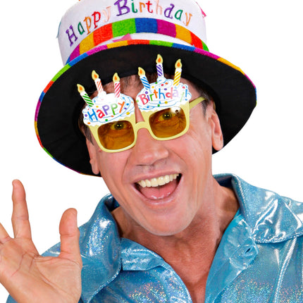 Widmann SRL Happy Birthday bril met taart