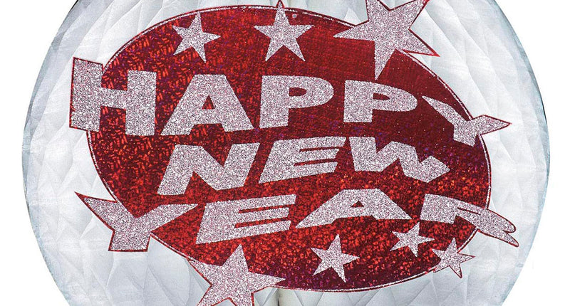 Widmann SRL Happy new year decoratie bol rood