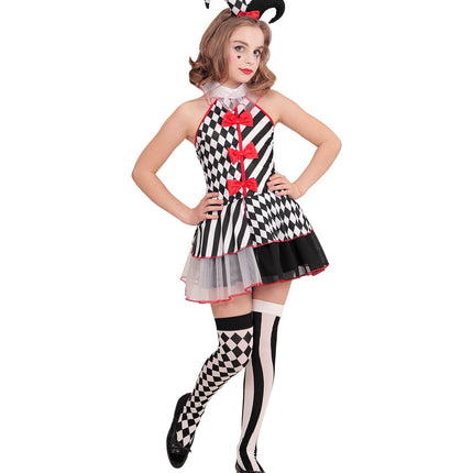 Widmann SRL Harlekijn jurkje zwart wit kinderen