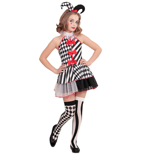 Widmann SRL Harlekijn jurkje zwart wit kinderen