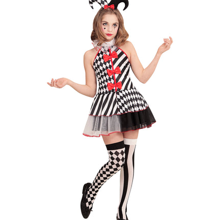 Widmann SRL Harlekijn jurkje zwart wit kinderen