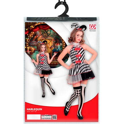Widmann SRL Harlekijn jurkje zwart wit kinderen