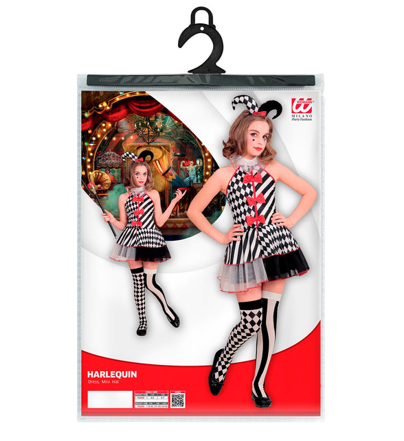 Widmann SRL Harlekijn jurkje zwart wit kinderen