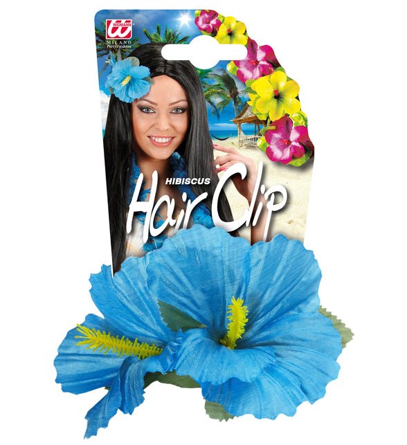Widmann SRL Hawaii bloem haarclip licht blauw