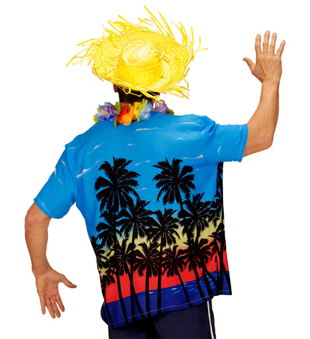 Widmann SRL Hawaii shirt blauw palmbomen