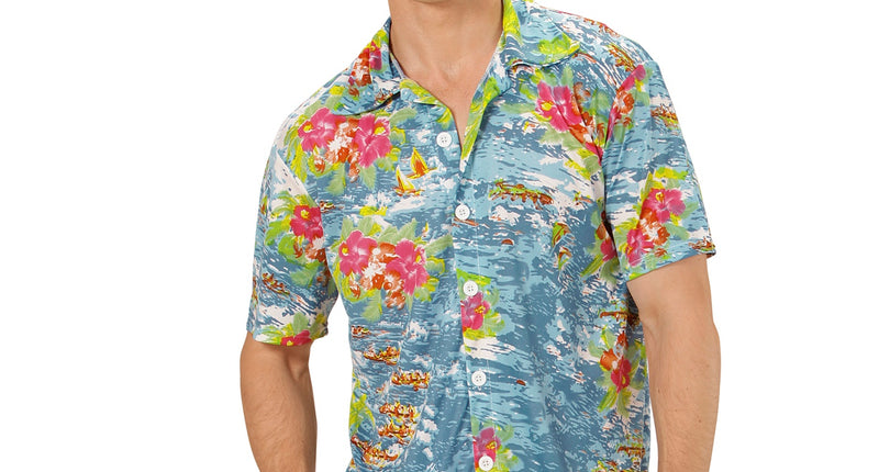 Widmann SRL Hawaii shirt lichtblauw