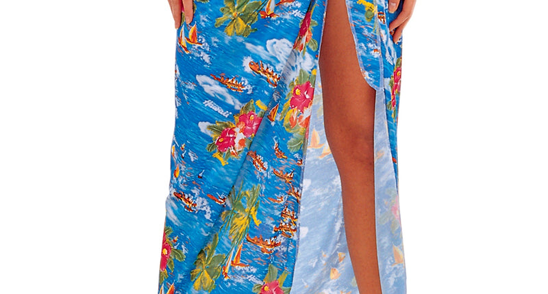 Widmann SRL Hawaiiaanse pareo rok lichtblauw