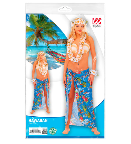 Widmann SRL Hawaiiaanse pareo rok lichtblauw