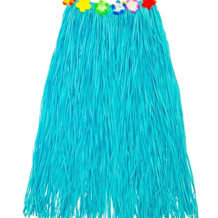 Widmann SRL Hawaiirokje lichtblauw met bloemenriem 80cm Pim