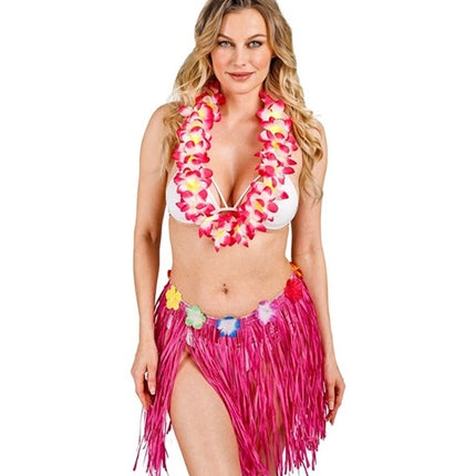 Widmann SRL Hawaiirokje roze met bloemenriem 40cm Sophie