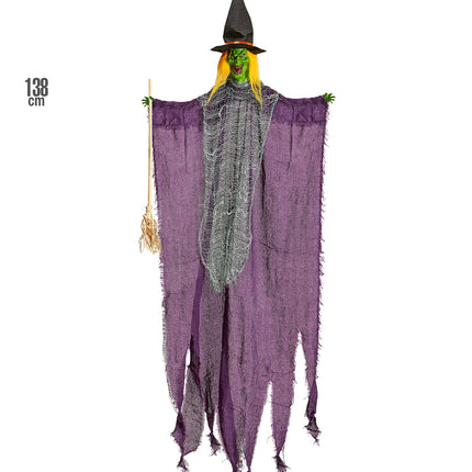 Widmann SRL Heks Met Bezem decoratie 138cm