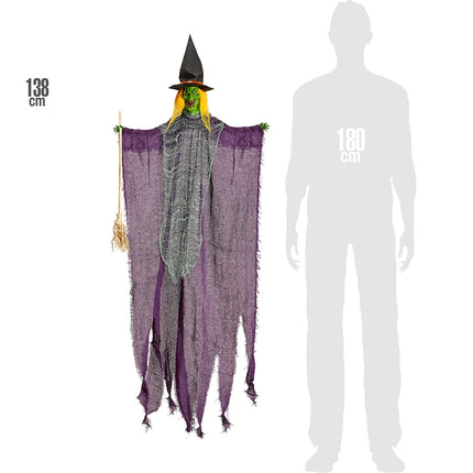 Widmann SRL Heks Met Bezem decoratie 138cm