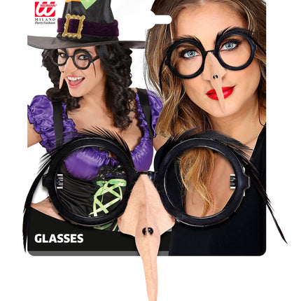 Widmann SRL Heksen bril met neus