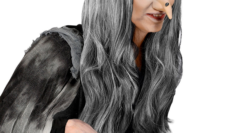 Widmann SRL Heksen pruik Crudelia grijs