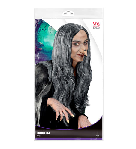 Widmann SRL Heksen pruik Crudelia grijs