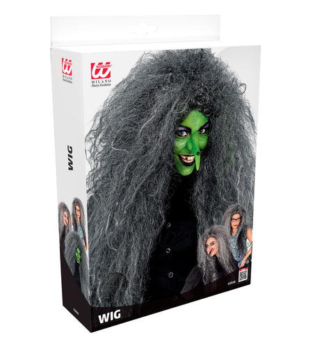 Widmann SRL Heksen pruik grijs Elly