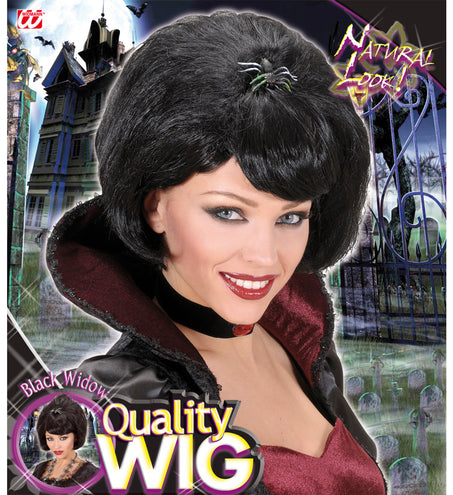 Widmann SRL Heksen pruik met spin zwart