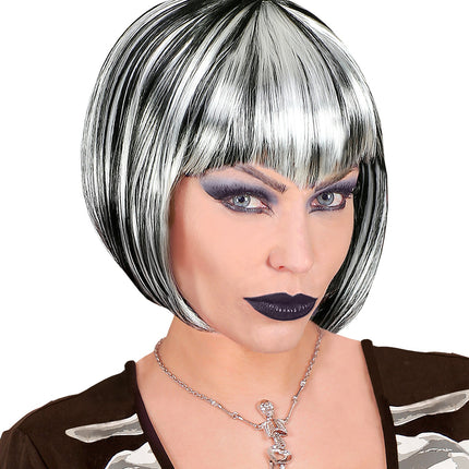 Widmann SRL Heksen pruik zwart wit