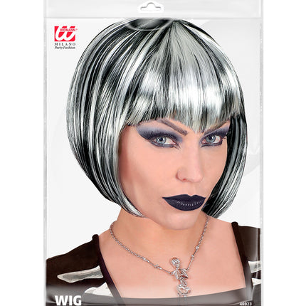 Widmann SRL Heksen pruik zwart wit