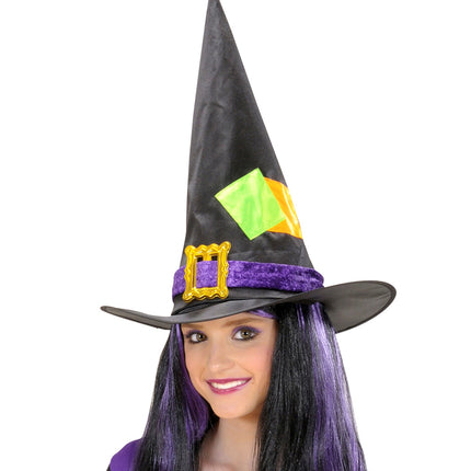 Widmann SRL Heksenhoed kind met lapjes