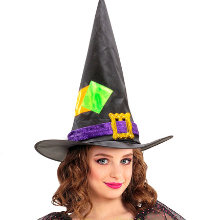 Widmann SRL Heksenhoed kind met lapjes