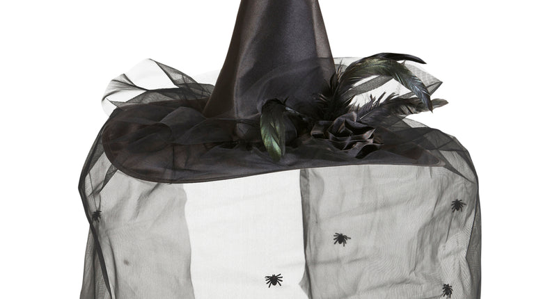 Widmann SRL Heksenhoed Met Tulle Bloem En Veren