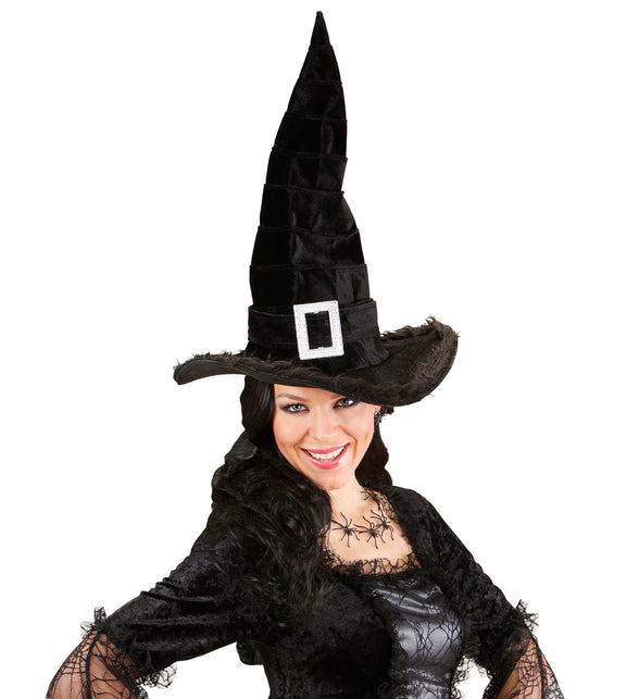 Widmann SRL Heksenhoed zwart fluweel