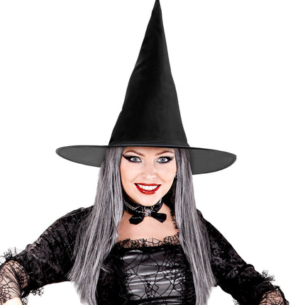 Widmann SRL Heksenhoed zwart met haren