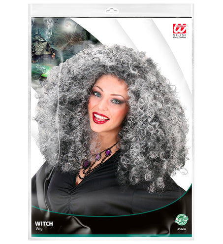 Widmann SRL Heksenpruik grijze krullen