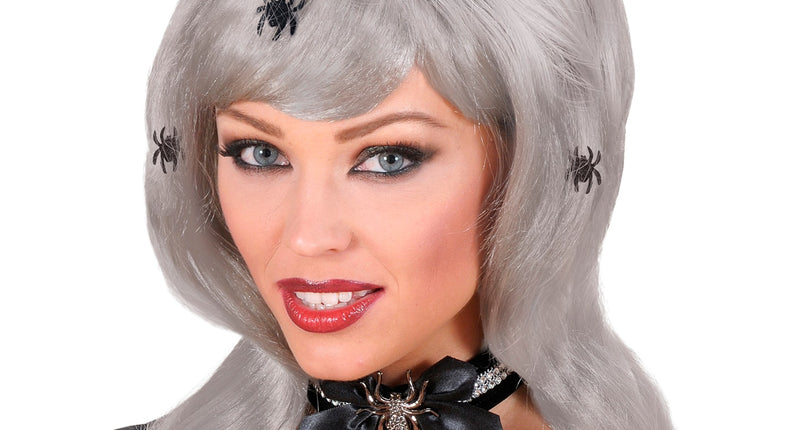 Widmann SRL Heksenpruik spinnen dame grijs