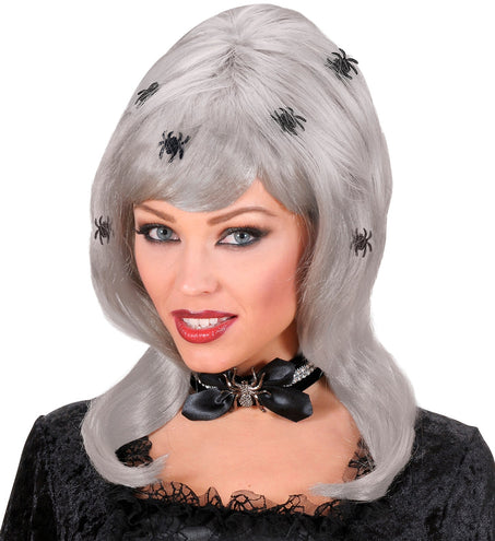 Widmann SRL Heksenpruik spinnen dame grijs