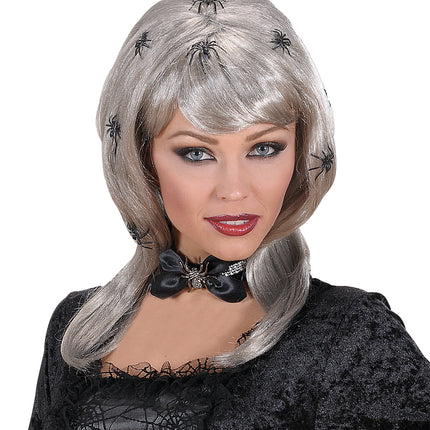 Widmann SRL Heksenpruik spinnen dame grijs