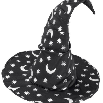 Widmann SRL Heksen/tovenaarshoed met maan en sterren kind Gijs