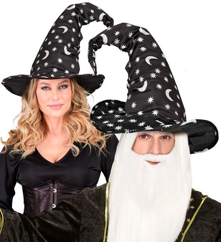 Widmann SRL Heksen/tovenaarshoed met maan en sterren volwassene Vera