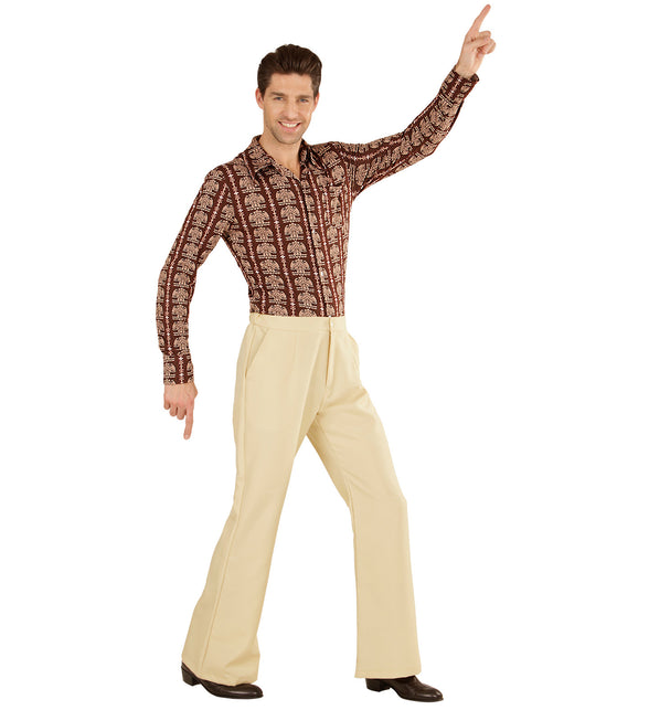 Widmann SRL Heren disco broek jaren 70 beige