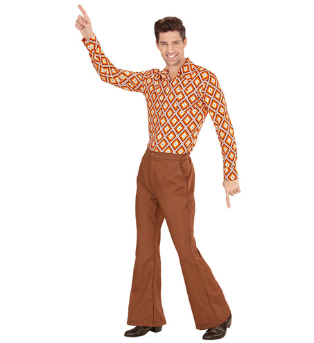 Widmann SRL Heren disco broek jaren 70 bruin