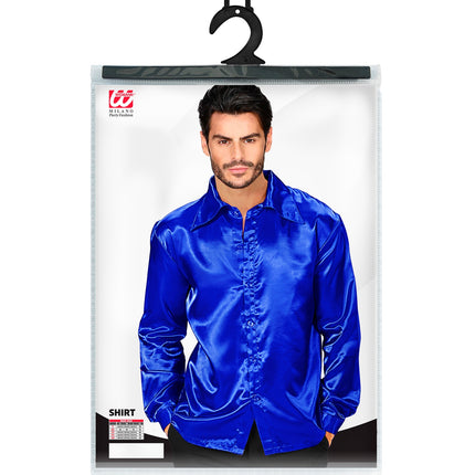 Widmann SRL Heren jaren 70 disco blouse blauw