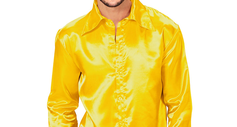 Widmann SRL Heren jaren 70 disco blouse geel