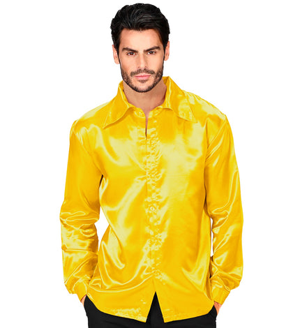 Widmann SRL Heren jaren 70 disco blouse geel